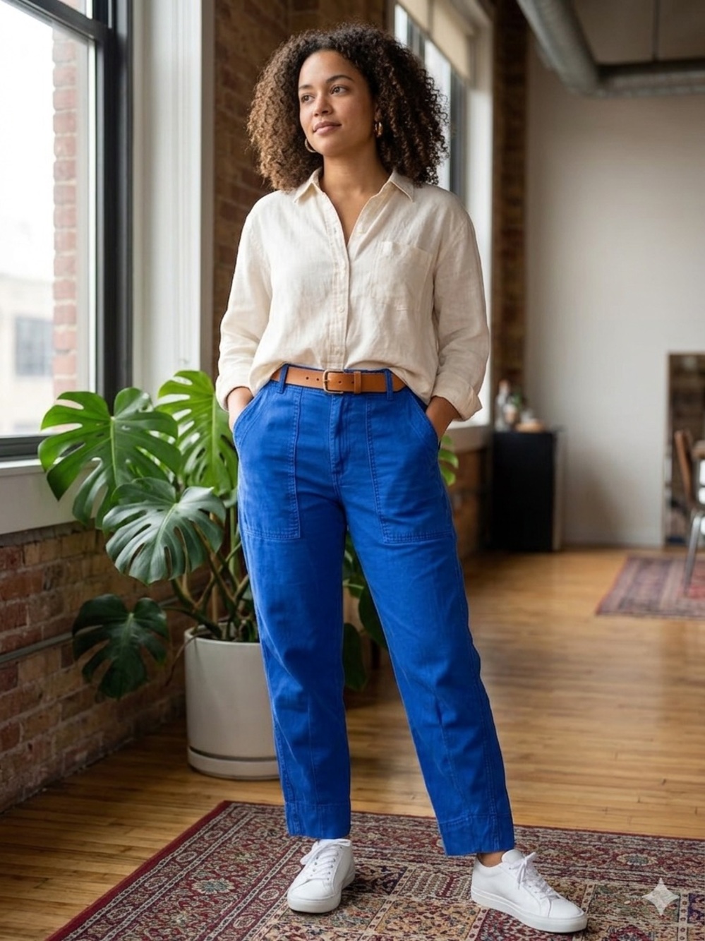 Everlane The Utility Pant in Buttersoft Distressed Indigo Blue Tencel Size 4
